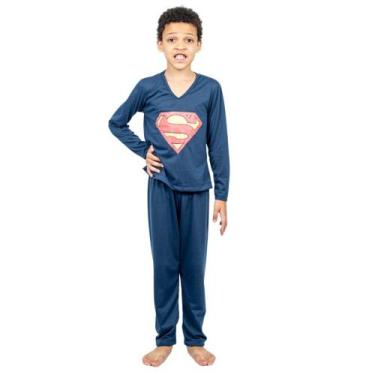 Imagem de Conjunto Pijama Longo Infantil Outono Inverno Super Herói Desenho - Na