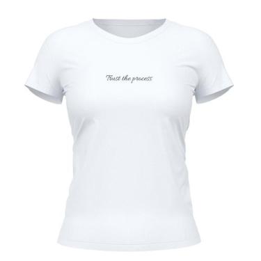 Imagem de Camiseta Cristã Feminina - Trust the process  Branca - Penkal Personal