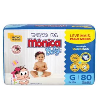 Imagem de Fralda Pacotão Hiper Turma da Mônica - TAM G - 80 unidades - Atacado B