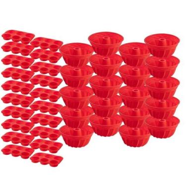 Imagem de 20 Conj Forma 6 Cupcake e Forma Espiral em Silicone Sortida - QUALITY 