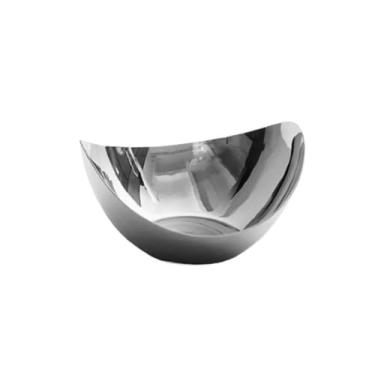 Imagem de YAYAOVP-24927 Tigela de frutas, pratos de aço inoxidável, tigela de frutas, tigelas decorativas de mesa de forma DIrregular, tigela de mistura de salada de frutas, cesta de prato de frutas, bandeja de