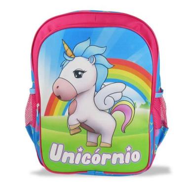 Imagem de Mochila Escolar Infantil Unicórnio Tamanho G Costas - Vou Leve