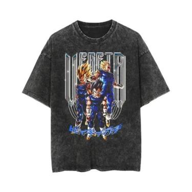 Imagem de Camiseta Vintage Masculina Dragon Ball Z Vegeta Manga Curta Ajuste Sol