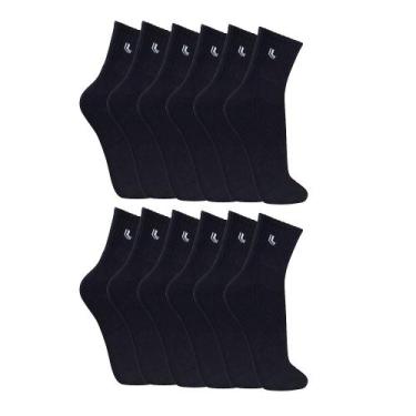 Imagem de Meias Lupo Cano Médio Sport Masculina 3245 Kit Com 12 Pares, 37-40, Pr