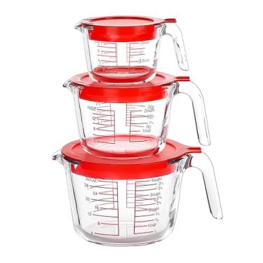 Imagem de Conjunto de 3 Copos Vidro Medidores 250, 500ml, 1L