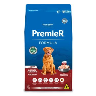 Imagem de Ração Premier Fórmula Cães Adultos Porte Grande e Gigante Frango Light 15kg