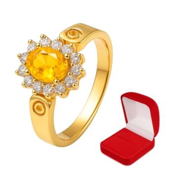 Imagem de Anel Aliança de Ouro Banhado 18k 750 725 Azul, Verde, Vermelho + Caixinha Veludo Vermelha (Amarelo, 22)