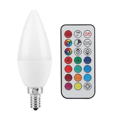 Imagem de Lâmpada LED Vela Com Controle Remoto, Lâmpada que Muda de Cor para Hall e Bar, AC85-265V (RGB+branco quente)