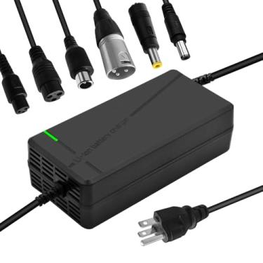 Imagem de QKDIM Carregador de 42 V 3 A com plugue 6 em 1 para bateria de lítio de 36 V, como baterias marítimas de carro, caminhão, cortador de grama, barco (42 V3A (plugue 6 em 1))