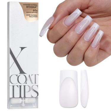 Imagem de Press on Nails Btartbox Nails French Tip Long Square 150 unidades - BT