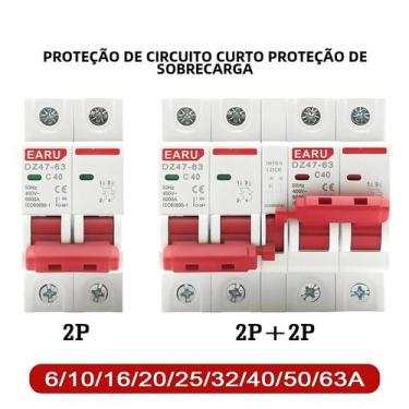 Imagem de Disjuntor Manual De Conversão De Energia Dual AC MCB Com Proteção Cont