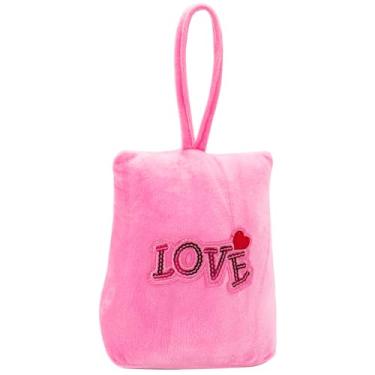 Imagem de CERAYOU Batente de porta decorativo pesado, batente de porta trapézio resistente com alça, protetores de parede de batente de piso de porta de tecido macio, rosa amor