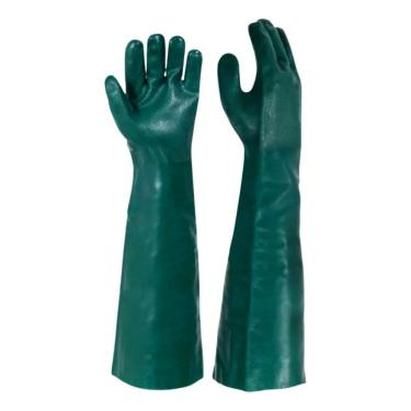 Imagem de 2X Luva Pvc Forrada Palma Áspera Cano Longo 70Cm Alta Qualid