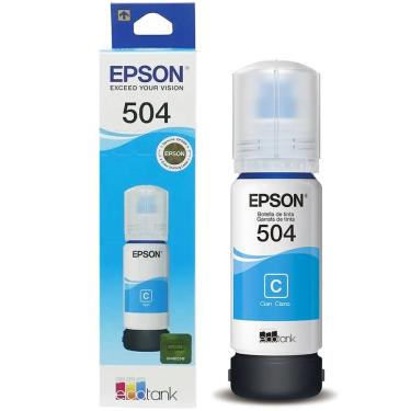 Imagem de Tinta Impressora Refil Original Ecotank Epson T504 Ciano