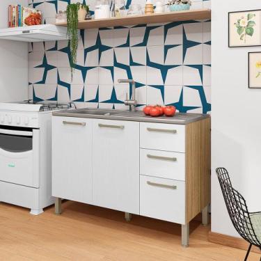 Imagem de Balcão 120cm (Sem Tampo) 3 Portas 2 Gavetas Versalhes - SSX Multicoisa