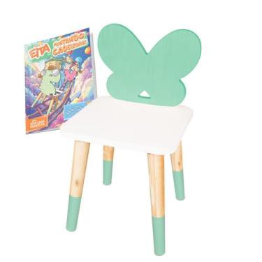 Imagem de Kit Educativo Cadeira Infantil de Madeira Borboletinha - Eita! Casa Pe