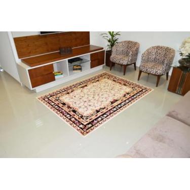 Imagem de Tapete Tabriz Retangular Veludo 60X120 cm Creme