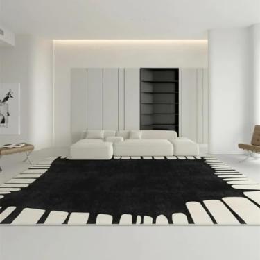 Imagem de Tapete minimalista para sala de estar, abstrato, geométrico, decorativo, macio, confortável, para quarto, fácil de cuidar, para mesa de centro (160 x 200 cm (62 x 78 pol.)/jds-250725001255)