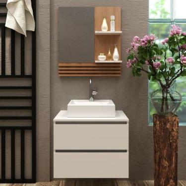 Imagem de Conjunto de Banheiro com Balcão Gabinete Suspenso e Espelho Suspenso 6