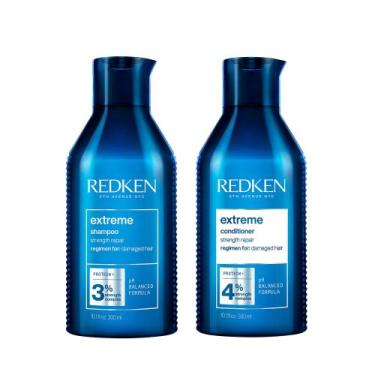 Imagem de Conjunto de shampoo e condicionador Redken Extreme para cabelos danifi