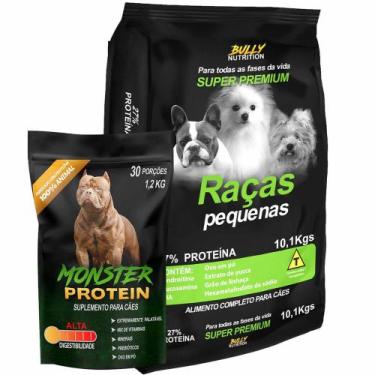 Imagem de Ração Raças Pequenas 10.1 kg mais Complemento Alimentar Bully Monster 