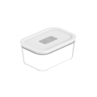 Imagem de Pote De Vidro Marmita Hermético Fresh Lock Branco 1,200L