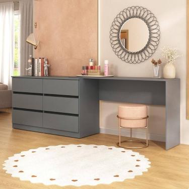 Imagem de Penteadeira Infantil 231,5cm com 6 Gavetas Flex Multimóveis MP4403