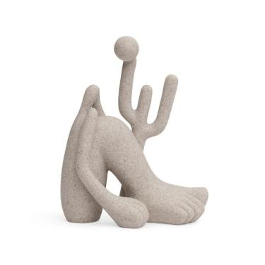 Imagem de Escultura Abapuru Pequena Off White Em Poliresina 17cm Decoração Casa 