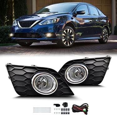 Imagem de Faróis de neblina compatíveis com Nissan Sentra/Sylphy 2016-2019 conjuntos de faróis de neblina com interruptor e chicote de fiação