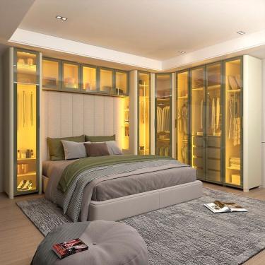 Imagem de Guarda-roupas Modulado com 12 Portas 390cm X 260cm 100% Mdf Innova Off White