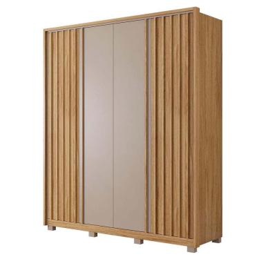 Imagem de Guarda Roupa Casal Para Quarto 4 Portas 2 Gavetas Marrom Liz