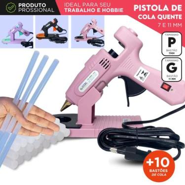 Imagem de Pistola de Cola Quente Profissional Com 10 Bastões de Cola Quente 7 e 