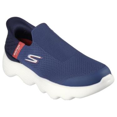 Imagem de Skechers Tênis masculino Performance Go Walk Massage Fit-Tidal, Azul-marinho/vermelho, 40