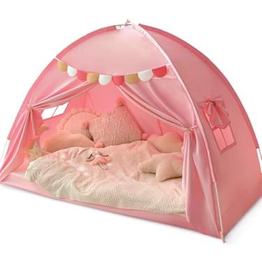Imagem de Razee Tenda De Cama De Solteiro Para Crianças, Tenda De Cama De Solteiro Para Áreas Internas, Tenda De Dossel Para Cama De Solteiro, Tenda De Privacidade Na Cama, Dormir Dentro Do Quarto Com Corrent