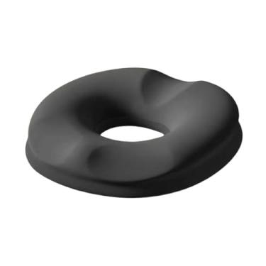 Imagem de oshhni Almofada de assento tipo donut para trabalho sentado por muito tempo, almofada confortável, leve e respirável para cóccix, escritório em casa para, Preto