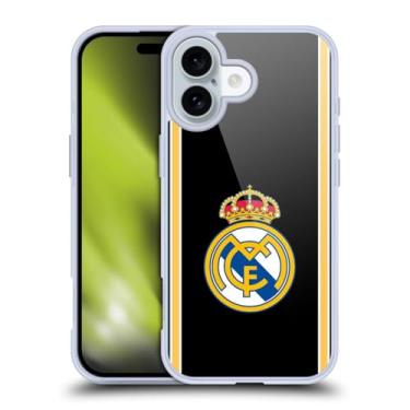 Imagem de Head Case Designs Capa de gel retrô preta oficialmente licenciada pelo Real Madrid CF Bring Back 99/00 [proteção de grau militar] compatível com Apple iPhone 16