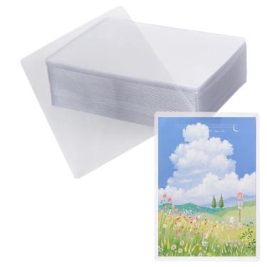 Imagem de SINJEUN Pacote com 50 protetores de impressão rígidos de 15,2 x 20,3 cm, capas transparentes para fotos, protetor de plástico rígido para álbum de fotos, papel e cartão postal, sem furos