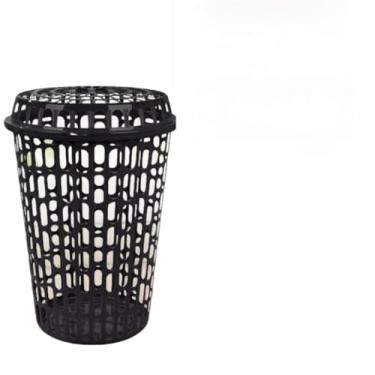 Imagem de Cesto De Roupas Sujas Telado 60 Litros Com Tamppa Preto