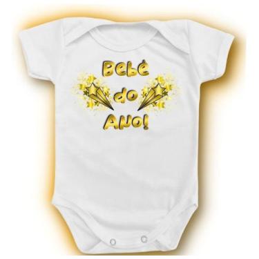 Imagem de Body Para Bebê Ano Novo Dourado Menina Menino Presente Natal - Borizin