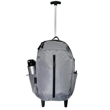 Imagem de Mochila Escola Faculdade Trabalho Reforçada Impermeável Rodinha Cinza 