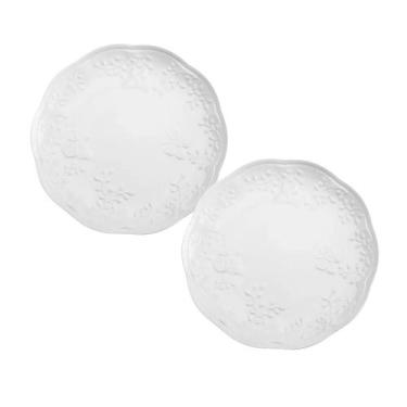 Imagem de Jogo 2 Pratos Raso Porcelana New Bone Butterfly 26,5cm Lyor Branco