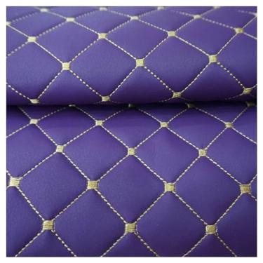 Imagem de Folhas de couro sintético tecido de cor sólida folhas de couro grosso lona traseira artesanato DIY artesanato cores sortidas 1,4 × 1/2/3/4/5/6/7/8/9/10 m (roxo, 1,4 x 10 m)