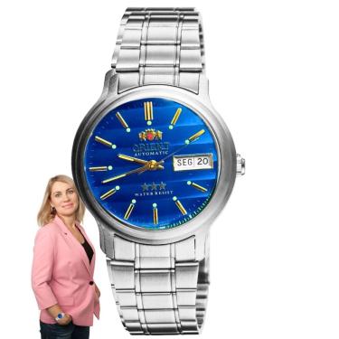 Imagem de Relógio Orient Masculino Mecânico Automático 3 Estrelas Aço Inóx Redondo Casual Prata 469WA1AF A1SX