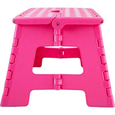 Imagem de Banqueta Plástica Dobrável Rosa 220mm Vonder