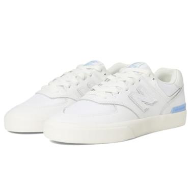 Imagem de New Balance Tênis de skate unissex adulto 574 Vulc, Branco/azul bebê, 14.5 Wide Women/13 Wide Men
