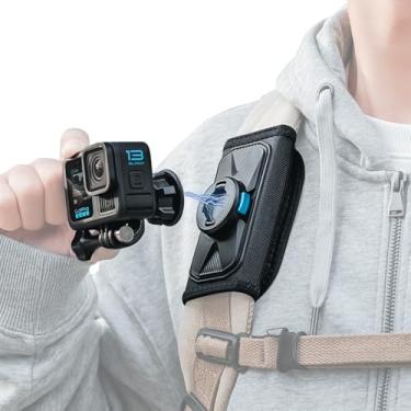 Imagem de Rugvis Suporte magnético para alça de mochila, suporte de liberação rápida compatível com DJI Action 5 Pro/4/3, GoPro Hero 13/12/11, Insta360 X3/X2, GO3 e mais