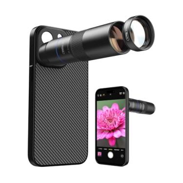 Imagem de MIAO LAB Lente teleobjetiva HD 10X e lente macro de 200 mm, kit de lente de câmera de telefone de alumínio 2 em 1 com interface de rosca de lente de 17 mm. Acessório de lente de telefone adequado para