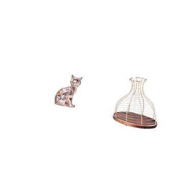 Imagem de Fenteer Elegante Escultura de Gato em Forma de Porta-rolhas, Ornamento para Lareira E Decoração de Cozinha. Arte Animal única, Artesanato, Vaso Multiuso, Pres