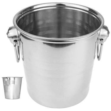 Imagem de Balde de Gelo Inox 4,5 Litros Bebida Cerveja Drink Vinho Festa Evento Comemoraçao Aniversario Reuniao Lazer