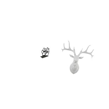 Imagem de Fenteer Organizador de Lenços de Papel em Formato de Pata de Cachorro E Escultura de Parede em Formato de Cabeça de Veado, Peça Multifuncional para Decoração